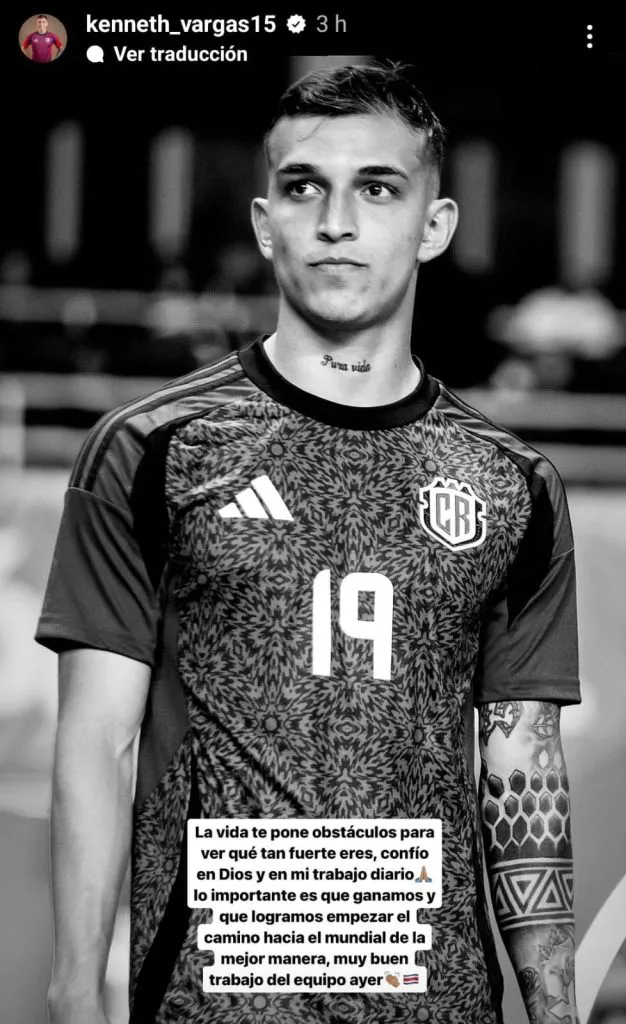 Historia en Instagram de Kenneth Vargas