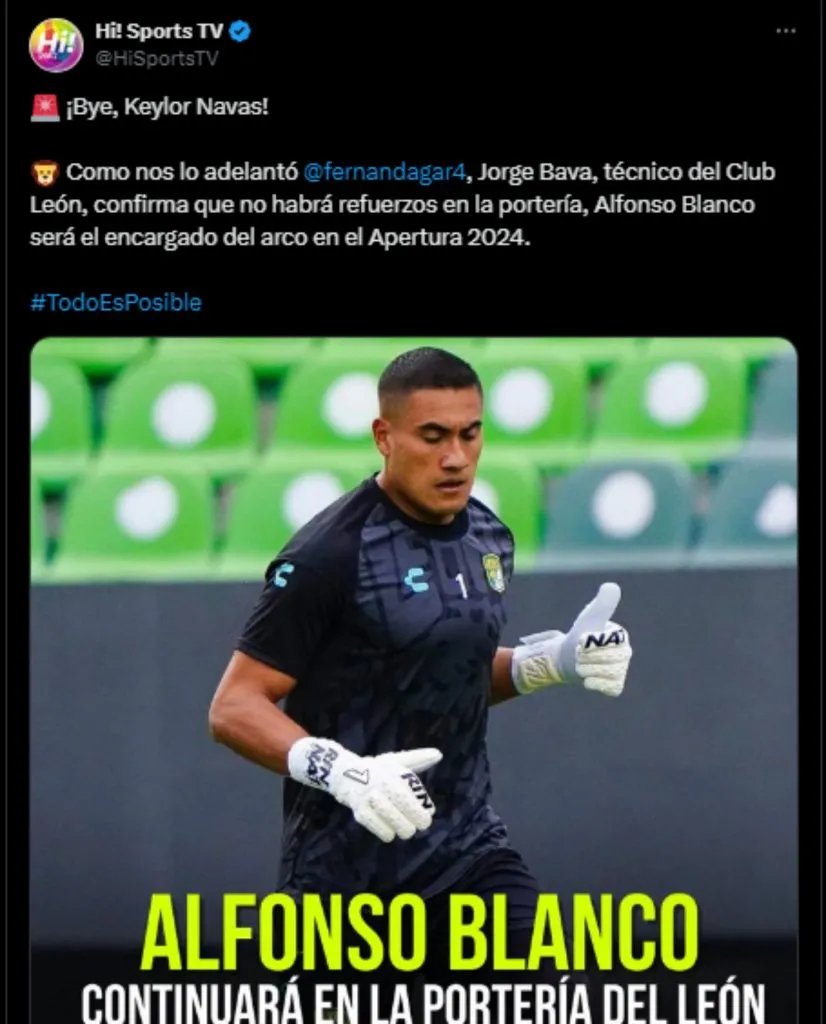 Club León no fichará a Keylor Navas en este mercado. (Foto: X)