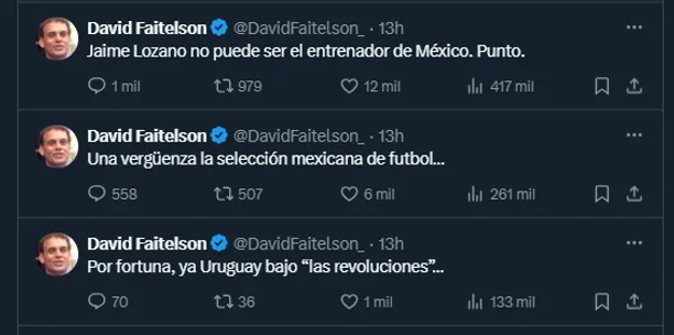 David Faitelson en su cuenta de X