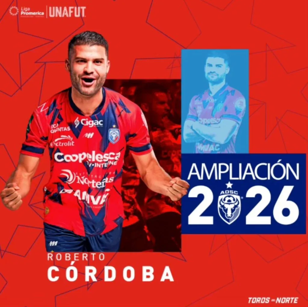 Roberto Córdoba renueva con San Carlos y no jugará en Alajuelense.
