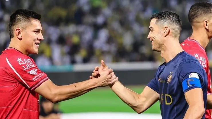 Óscar Duarte junto a Cristiano Ronaldo en Arabia Saudita.