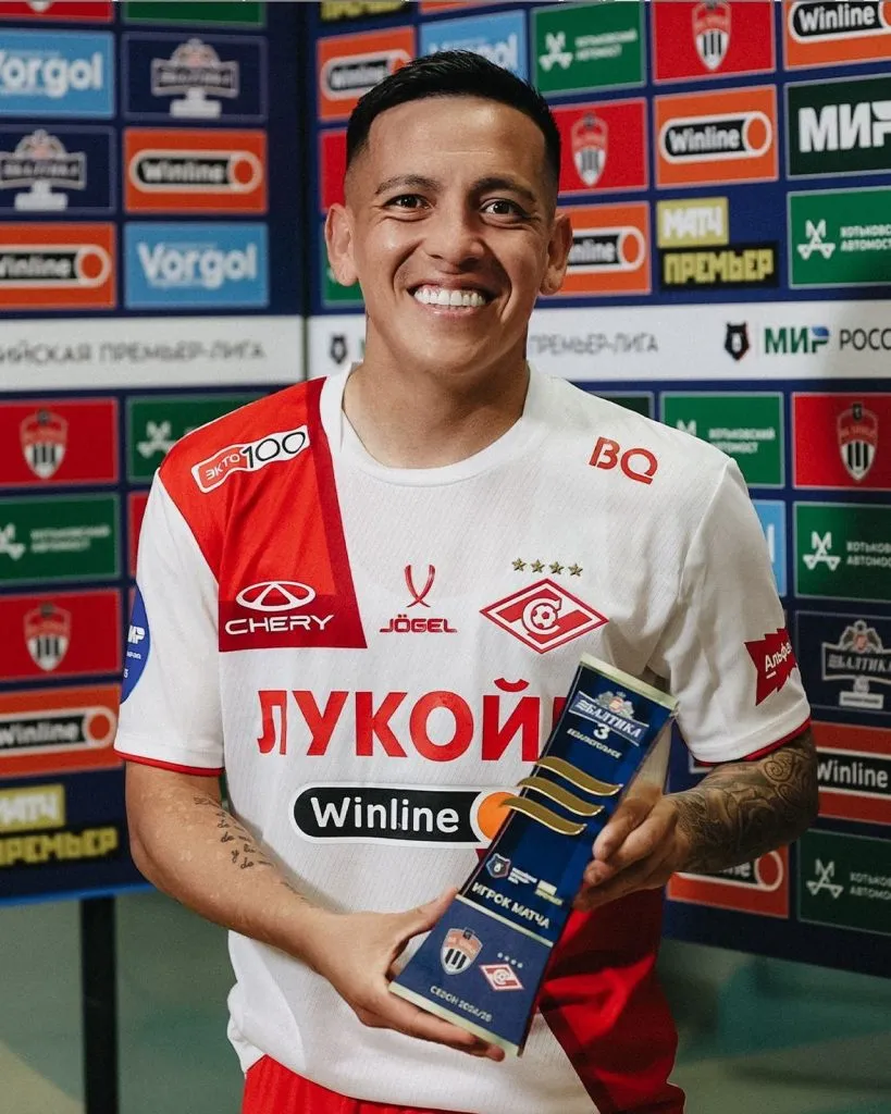 Barco fue elegido como el mejor jugador del partido (Spartak Moscú).