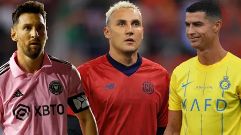 Keylor Navas junto a los dos grandes referentes del fútbol mundial.