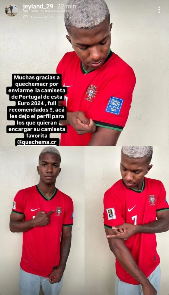 Mitchell consiguió una camiseta de CR7 de regalo. (Instagram)
