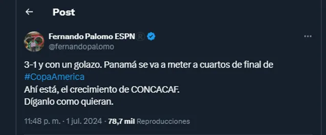 Fernando Palomo en sus redes sociales