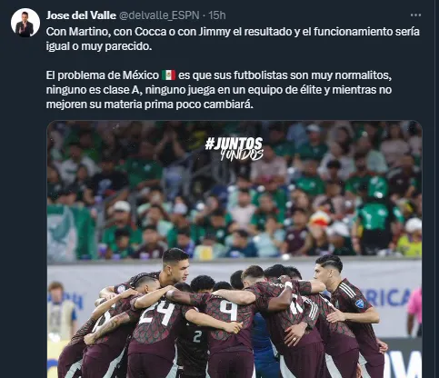 José del Valle en su cuenta oficial de X.