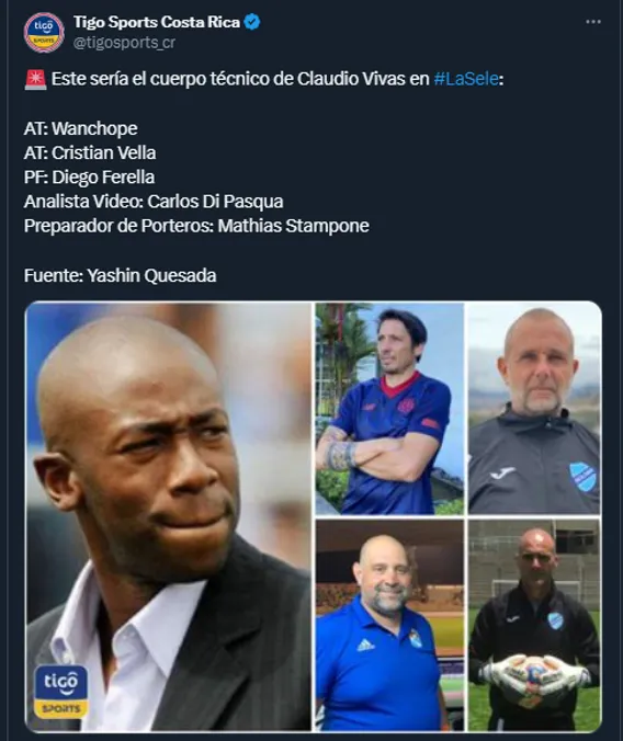 Este sería el cuerpo técnico de la Selección de Costa Rica