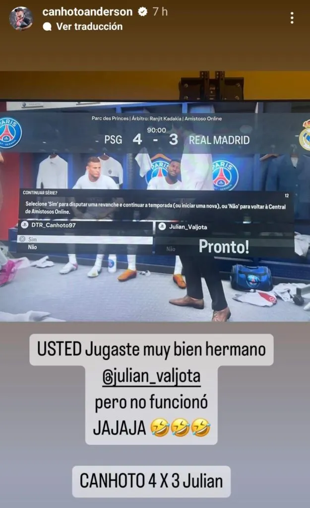 Canhoto disfrutó de su victoria.