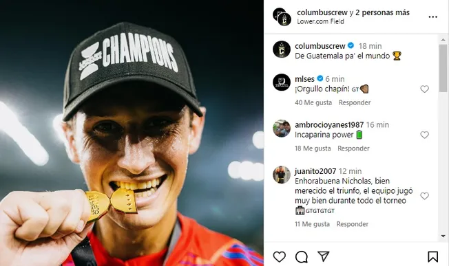 El mensaje de Columbus Crew para Nicholas Hagen.