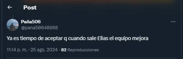 Aficionados de Herediano sobre Elías Aguilar