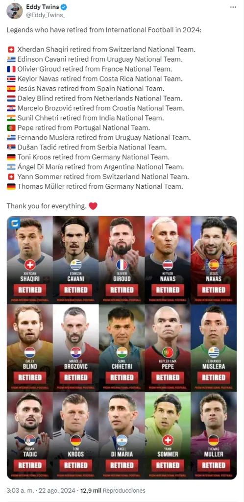 Keylor Navas protagoniza esa lista de retirados. (Twitter)