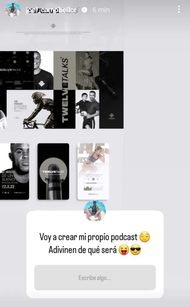 El posteo de Joel Campbell en su cuenta de Instagram.