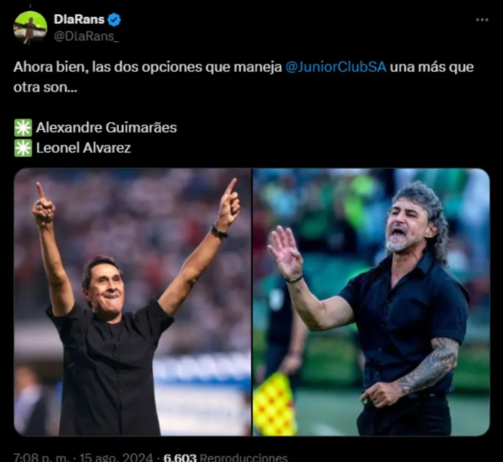 Alexandre Guimaraes entre los posibles entrenadores de Junior.