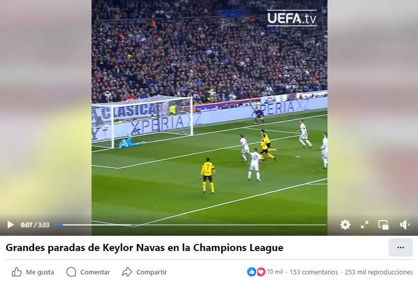 El video homenaje de la Champions League a Keyor Navas. (Facebook)