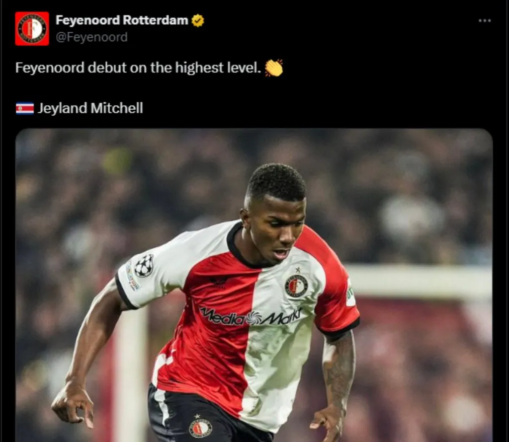 El posteo del Feyeenord por Keyland Mitchell.