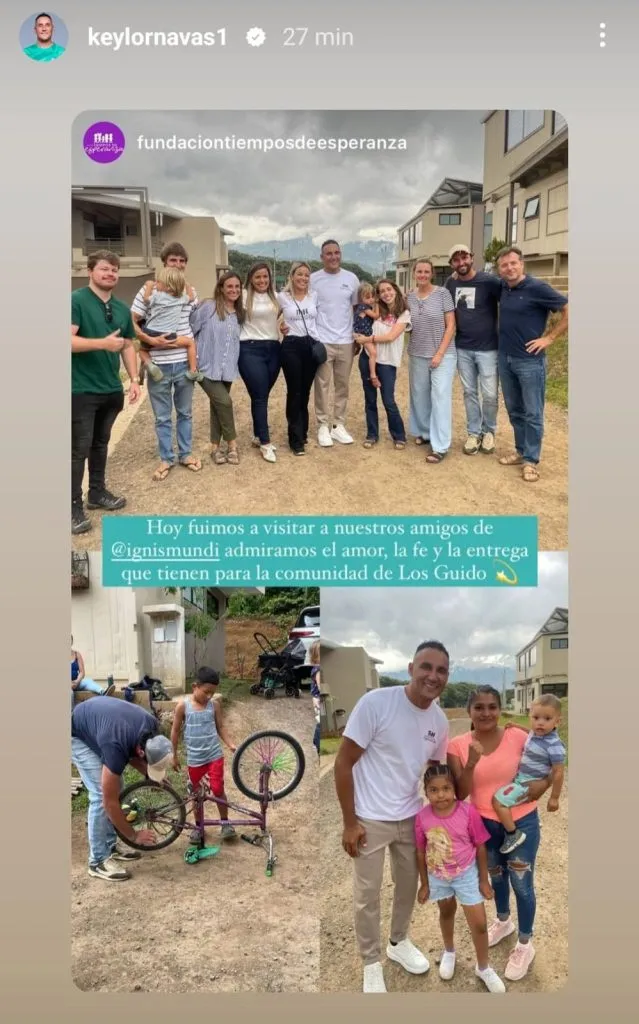 Keylor Navas junto a su fundación “Tiempos de Esperanza”.