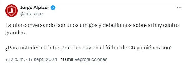 El posteo que abrió el debate. (Twitter)