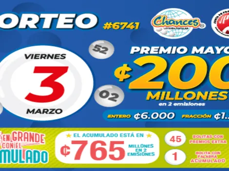 ◉ Chances de Costa Rica de HOY: sorteo, resultados y números ganadores del viernes 3 de marzo | Lotería Costa Rica Premio Mayor ¢200 millones