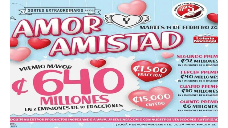 ◉ Sorteo Extraordinario de HOY: sorteo, resultados y números ganadores del martes 14 de febrero | Lotería Costa Rica Premio Mayor ¢640 millones.