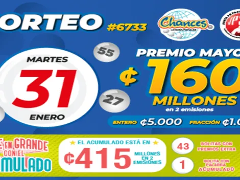 ◉ Chances de Costa Rica: números ganadores de HOY, martes 31 de enero