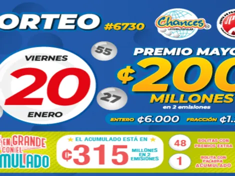 ◉ Chances de Costa Rica de HOY: sorteo, resultados y números ganadores del martes 7 de febrero | Lotería Costa Rica Premio Mayor ¢160 millones