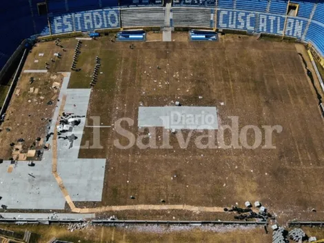 Así luce la grama del Cuscatlán a días el amistoso entre FAS y Pachuca