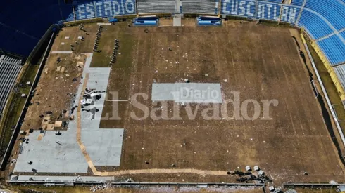 Grama del Estadio Cuscatlán luce en pésimo estado a días del amistoso entre FAS y Pachuca.