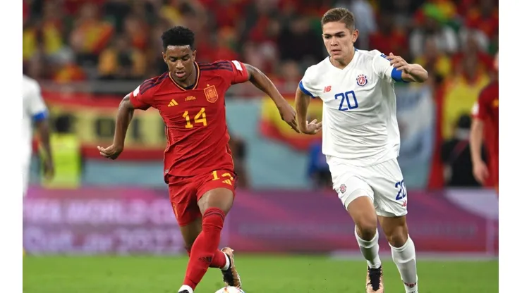 Brandon Aguilera tuvo minutos ante España en el primer juego de La Sele (Getty)