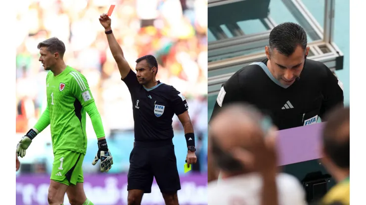 Árbitro guatemalteco Mario Escobar sacó la primera tarjeta roja del Mundial de Qatar 2022.