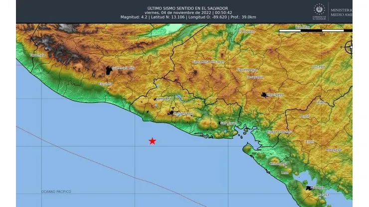 Dónde fue el epicentro del temblor de hoy, 4 de noviembre, en El Salvador