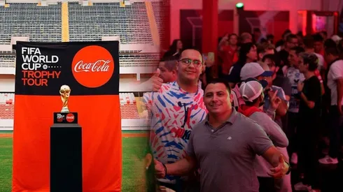 Aficionados ticos visitaron el trofeo del Mundial.