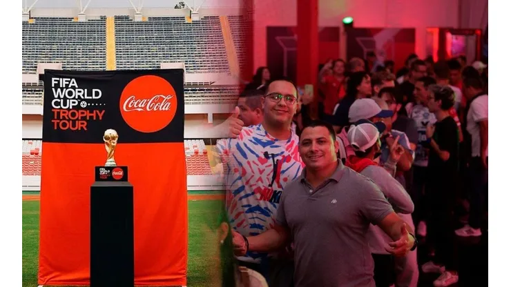 Aficionados ticos visitaron el trofeo del Mundial.