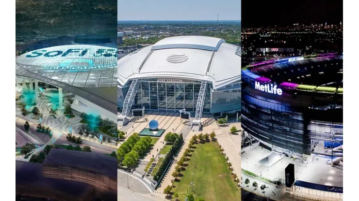 Los tres estadios que desde ya se pelean albergar la final del Mundial 2026 en Estados Unidos.