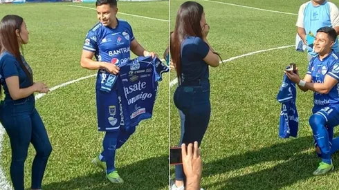 Jugador en Guatemala hace propuesta de matrimonio en el campo