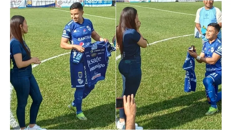 Jugador en Guatemala hace propuesta de matrimonio en el campo