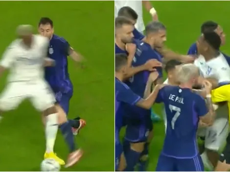 La fuerte entrada de Deiby Flores a Lionel Messi que hizo enojar a los argentinos [VIDEO]