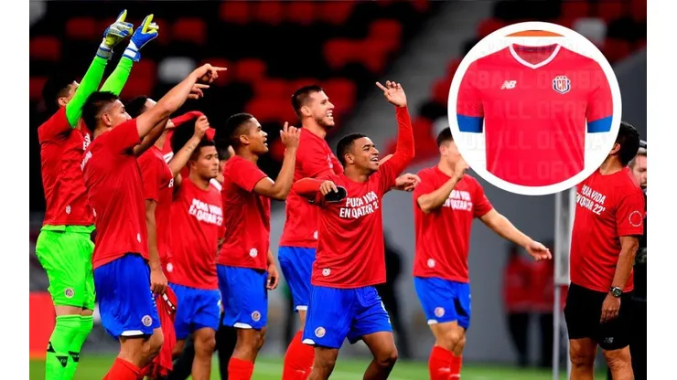 Las nuevas camisetas que usará Costa Rica en el Mundial de Qatar 2022.