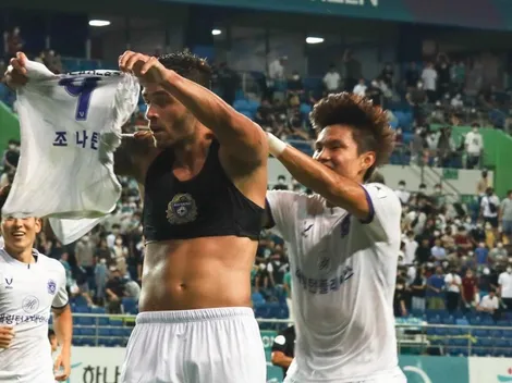 El icónico festejo que imitó Jonathan Moya tras darle el triunfo a FC Anyang