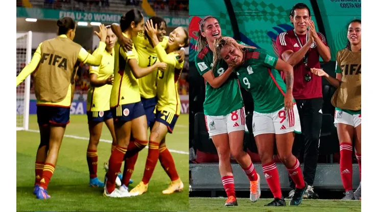 La selecciones de Colombia (izq.) y México (der.) consiguieron clasificar a cuartos de final del Mundial femenino Sub 20.