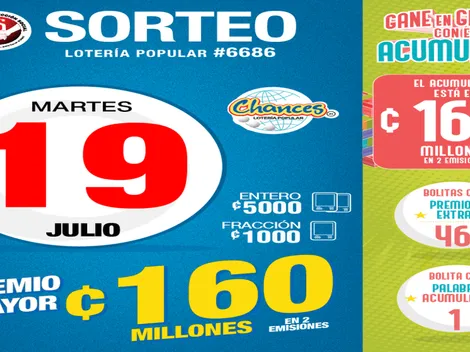 ◉ Chances de Costa Rica de HOY: sorteo, resultados y números ganadores martes 19 de julio | Lotería Costa Rica Premio Mayor ¢160 millones