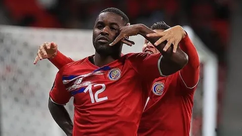 Joel Campbell celebrando su anotación ante Nueva Zelanda (Fedefut CRC)
