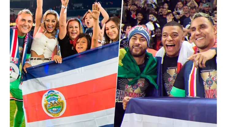 Keylor Navas festejó a lo grande con Kylian Mbappé y Neymar en celebración del PSG.