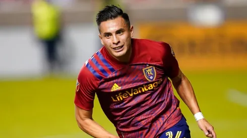 Real Salt Lake forward Rubio Rubin (14) runs in the second half during an MLS soccer match against the Vancouver Whitecaps Wednesday, July 7, 2021, in Sandy, Utah. (AP Photo/Rick Bowmer)