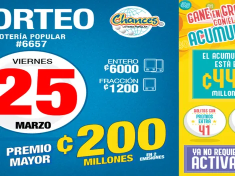 ◉ Chances de Costa Rica de HOY: sorteo, resultados y números ganadores viernes 25 de marzo| Lotería Costa Rica Premio Mayor ¢200 millones