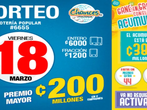 ◉ Chances de Costa Rica de HOY: sorteo, resultados y números ganadores viernes 18 de marzo| Lotería Costa Rica Premio Mayor ¢200 millones