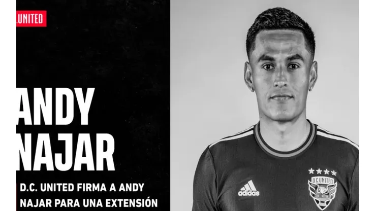 OFICIAL: El equipo capitalino de la MLS anunció la renovación de contrato de Andy Najar.