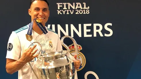 Keylor Navas celebrando su tercera Champions League en 2018 (Keylor Navas, Instagram)