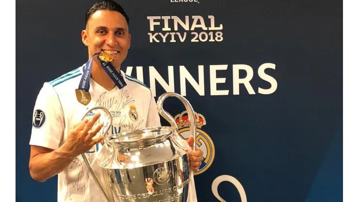Keylor Navas celebrando su tercera Champions League en 2018 (Keylor Navas, Instagram)