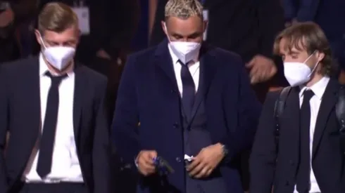 Keylor Navas junto a Kroos y Modric