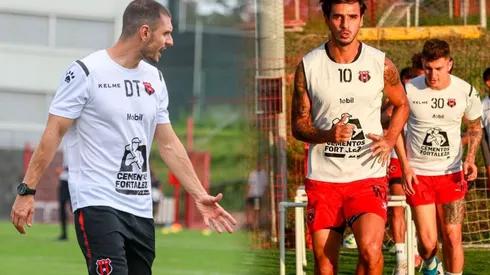 Albert Rudé y Bryan Ruiz en un entrenamiento de la Liga.
